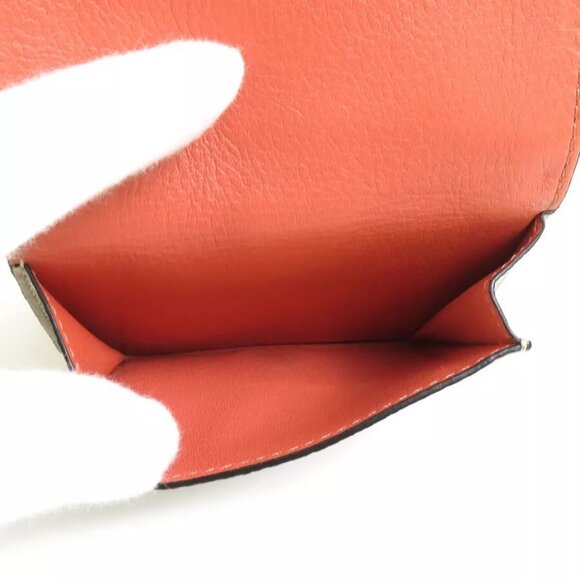 Auth LOEWE Anagram Trifold Wallet Greige/Brown Leather - Picture 6 of 14